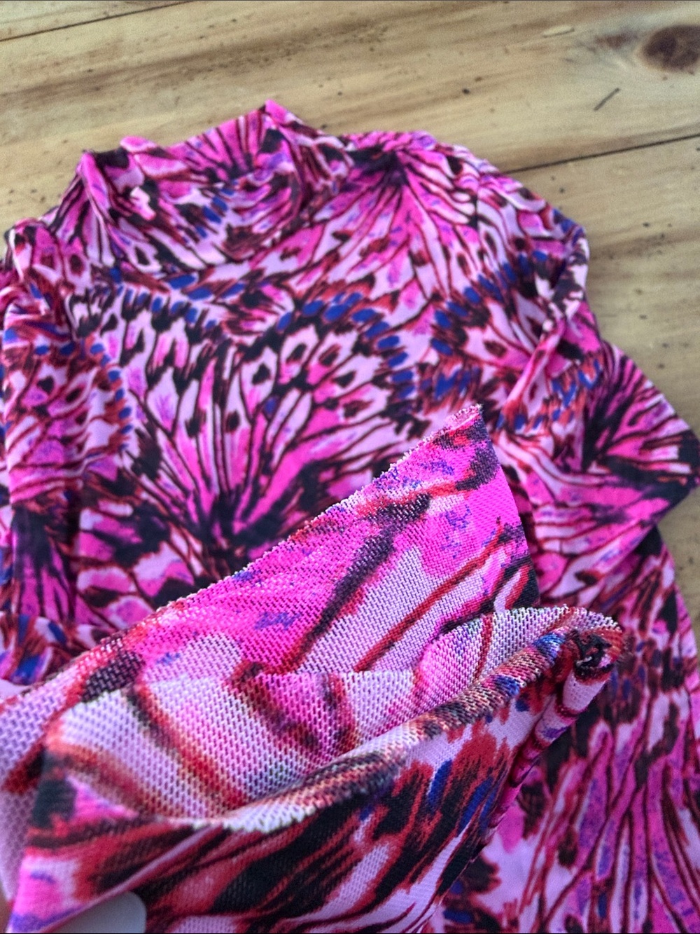 AFRM Mock Neck Mesh Top size L - Picture 10 of 11
